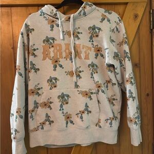 Ariat Floral Print Hoodie - Cream and Blue
